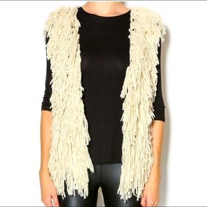 Elan shaggy sleeveless sweater vest